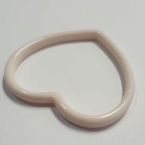 Heart Bangle Bracelet in Ivory Cream By Sparklemuse